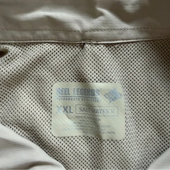 Reel Legends Saltwater II Performance Fishing Shirt XXL NWT Beige Khaki - Picture 2 of 9